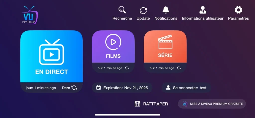 Vu IPTV liste de lecture