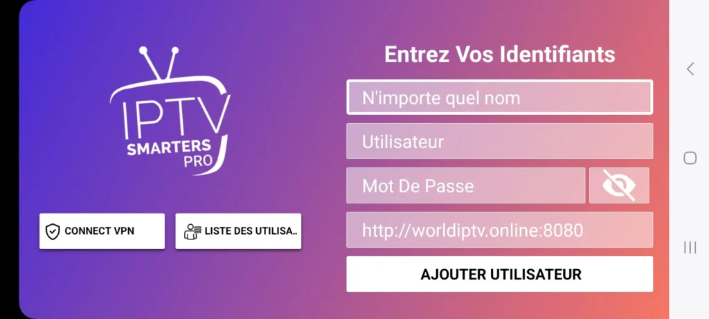 remplir les informations demandées