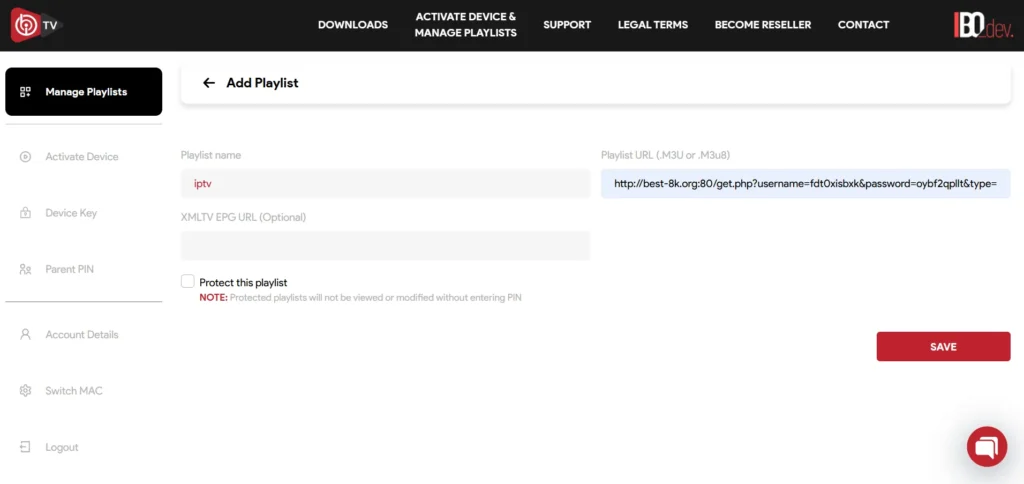 Ajouter nouveau code IPTV