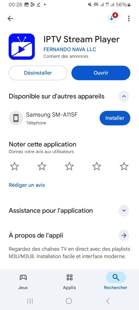IPTV Stream Player télécharger sur l'appstore
